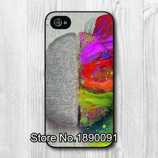 Left Brain Visual Art Protective Hard Cover Case For iPhone 4 4s With Retail Package Available Wholesales And |