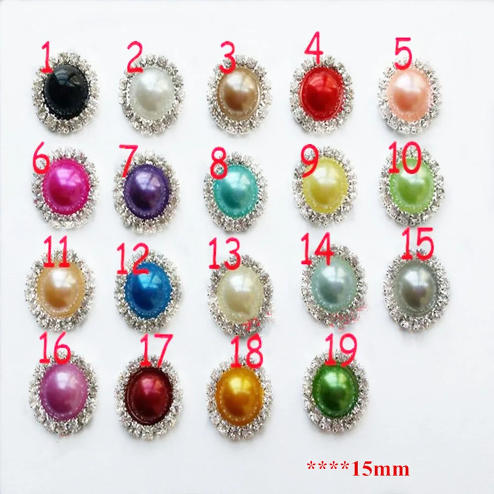 

100 pcs/lot ,15mm pearl Rhinestone button for Invitation DIY Wedding Decoration and apparel fashion accessories 20 color DIY