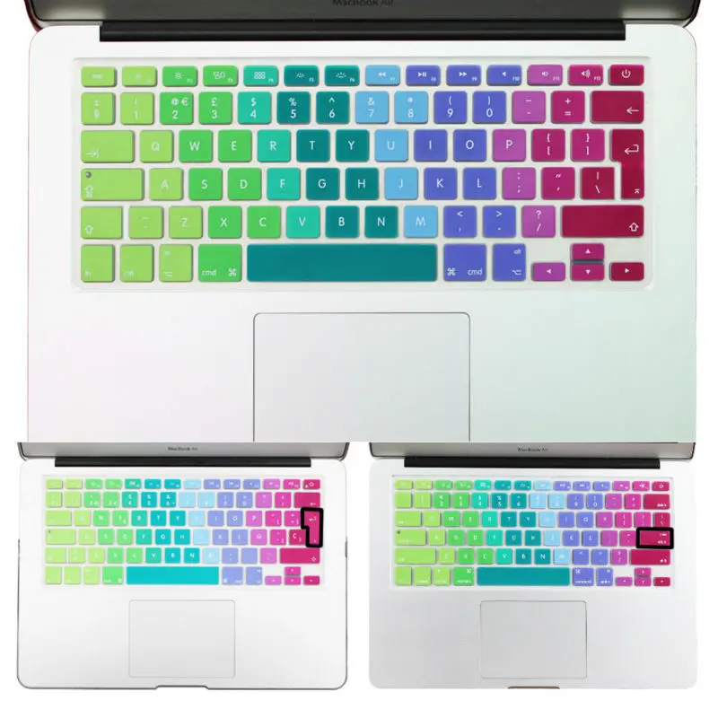 Защитная Наклейка для клавиатуры радужная силиконовая пленка с градиентным