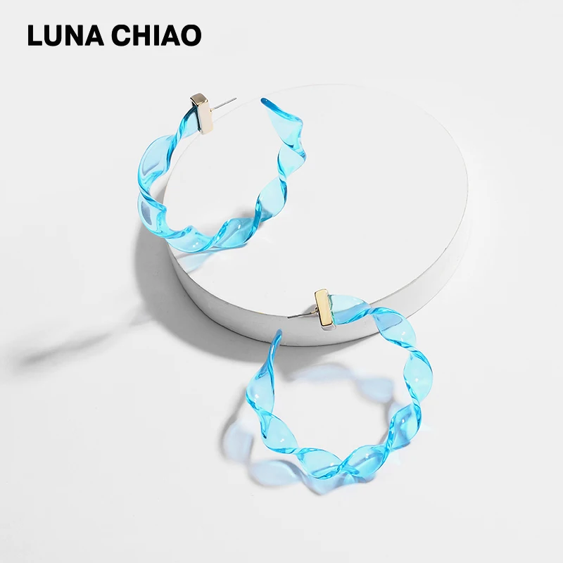 LUNA CHIAO модные ювелирные изделия витые Прозрачные Акриловые Lucite смолы большие