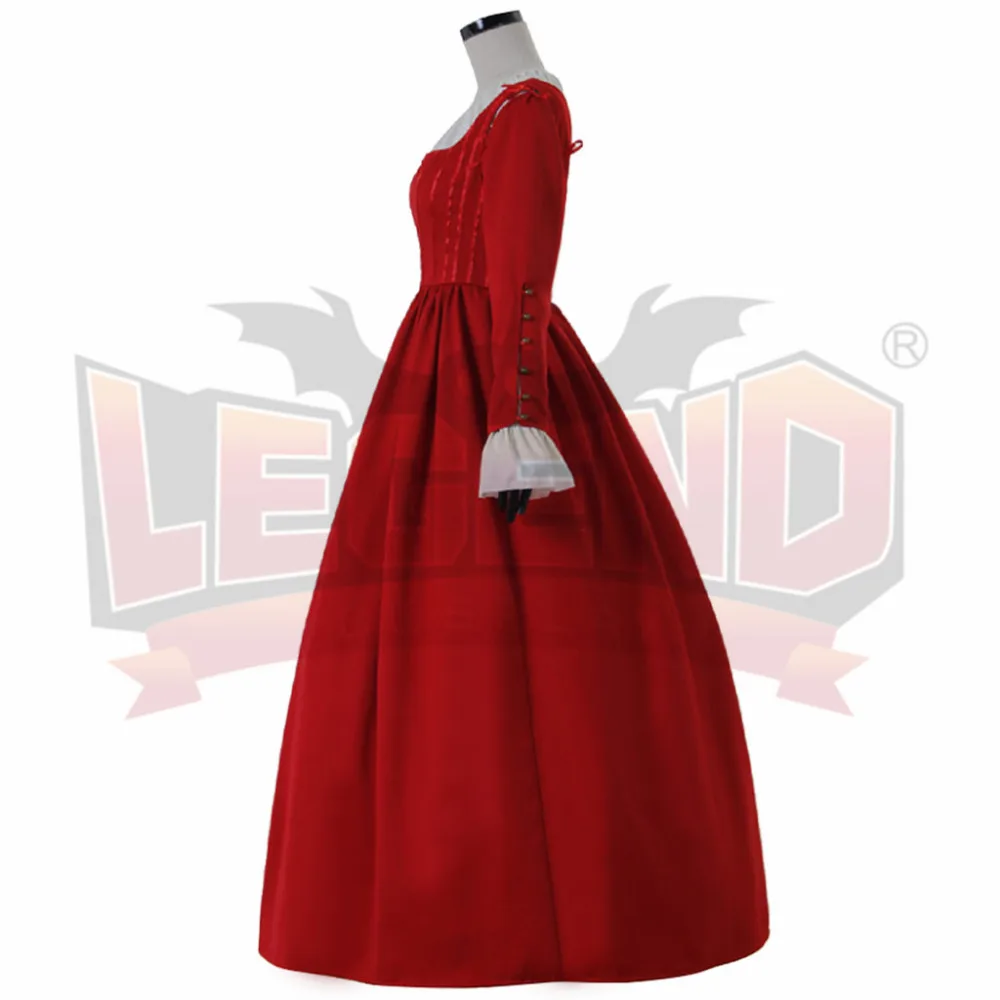 Женское вечернее платье красного средневекового эпохи викторианской костюмы в