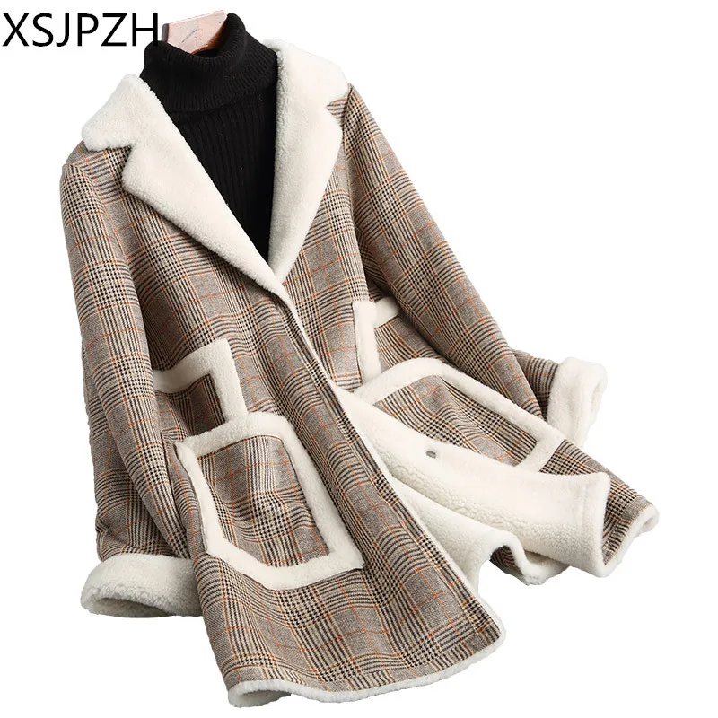 2018 Новый женский Зимний натуральный мех пальто шерсть длинный абзац личность