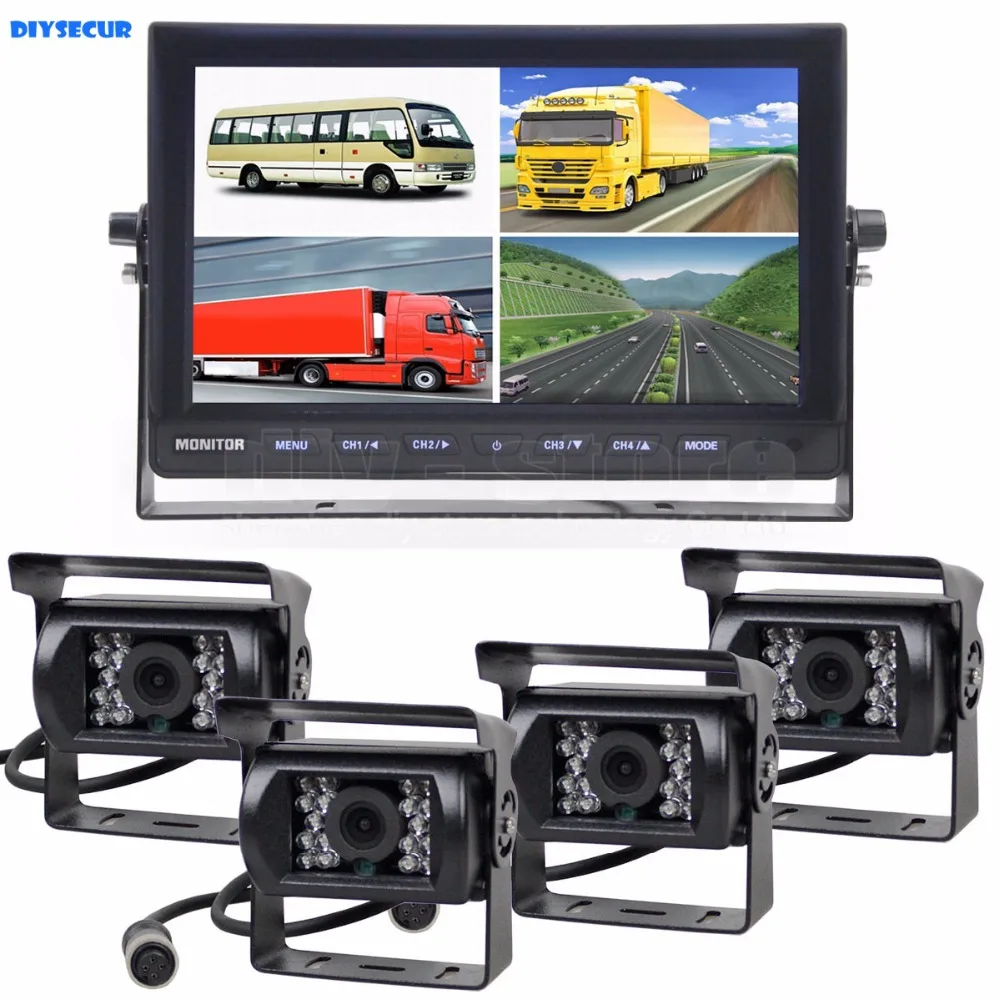 DIYSECUR 10 дюймов Сплит QUAD Автомобильный монитор + 4 x камера заднего вида CCD