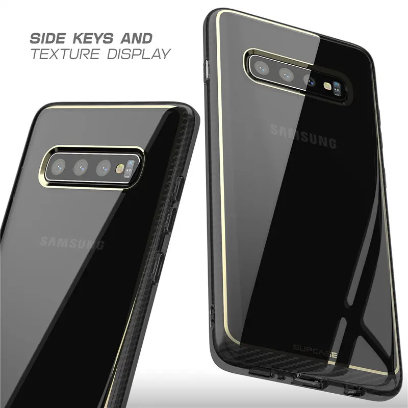 SUPCASE For Samsung Galaxy S10 Plus Case 6.4 inch UB Metro Premium Slim Soft TPU Plated Electroplated Lines Clear Cover |