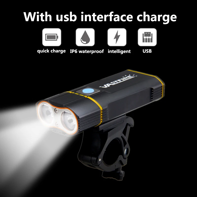 Передсветильник 2 светодисветодиодный да XM-L зарядка через USB встроенный