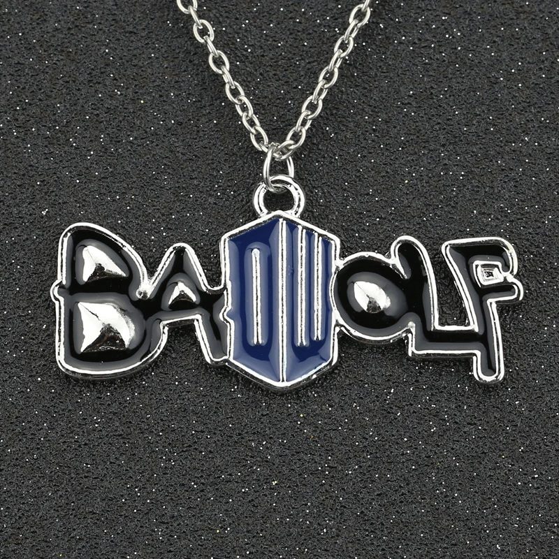 Ожерелье BADWOLF Bad Wolf DW Dr роза Тайлер повелитель времени эмаль серебряный цвет