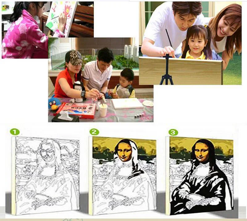 Unframe картина маслом по цифровой DIY Рисунок Живопись цветные цифры на холсте