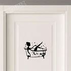 Виниловая наклейка на дверь для ванной комнаты в стиле арт-деко