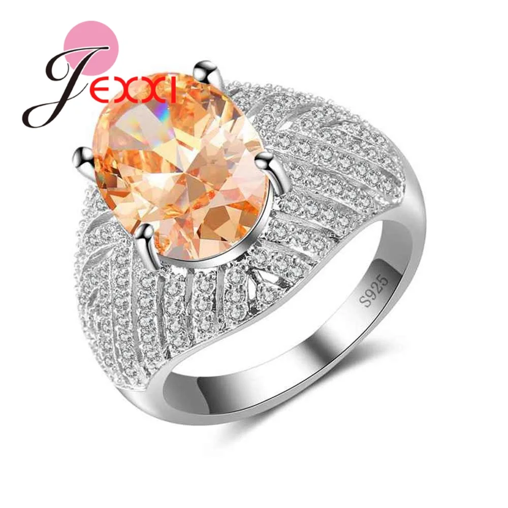 

Unique 925 Sterling Silver Rings Three Color Available Finger Rings For Women Wedding Jewelry Gift