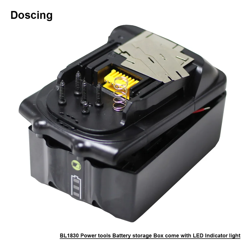 

Doscing кейс для батареи и печатная плата для Makita 18V BL1830 BL1840 BL1860 LXT400 BL1850 BMS со светодиодный ным индикатором, оптовая продажа