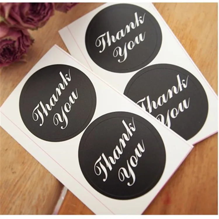 

90pcs/lot 3.5cm Black seal sticker " Thank You" Kawaii adhesive stickers for homemade bakery&gift zakka packaging