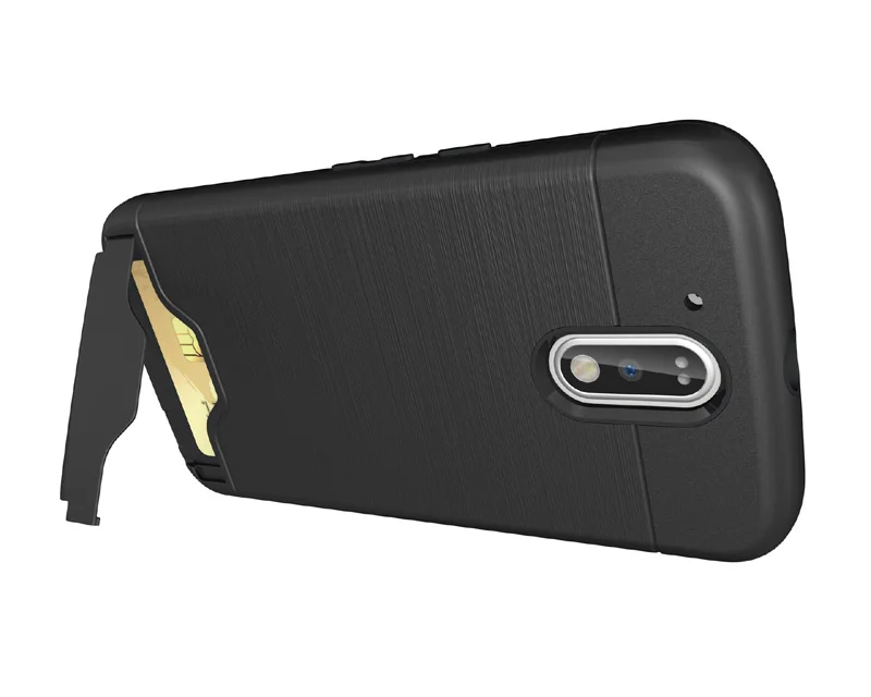 Для MOTO G4 4th Gen 2016 чехол PC + Силиконовый двухслойный Держатель подставка слот для