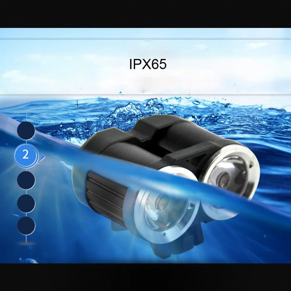2000LM 2 XML Q5 Interface LED Bike Light Headlamp Headlight 3Mode Bicycle Lights Lamp Outdoor Cycling Accessories HX07 | Спорт и