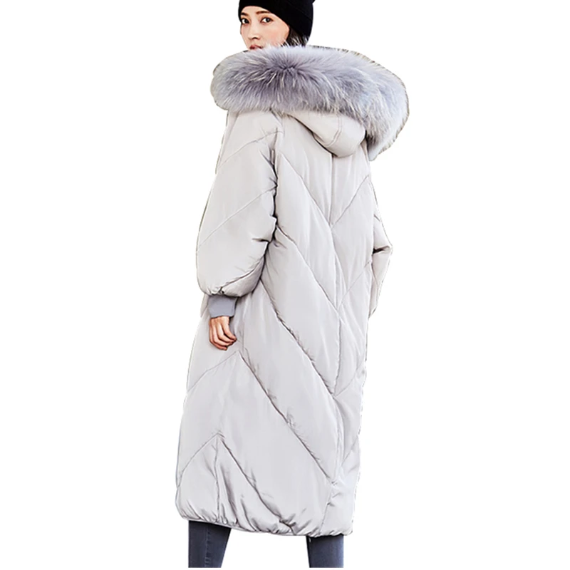 Модная теплая водонепроницаемая куртка с меховым воротником и капюшоном на