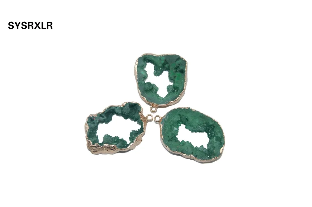 1 шт. Натуральный Drusy красочный кристалл кулон неправильный геодный камень кулон для самостоятельного изготовления ювелирных изделий ожерелье браслет серьги