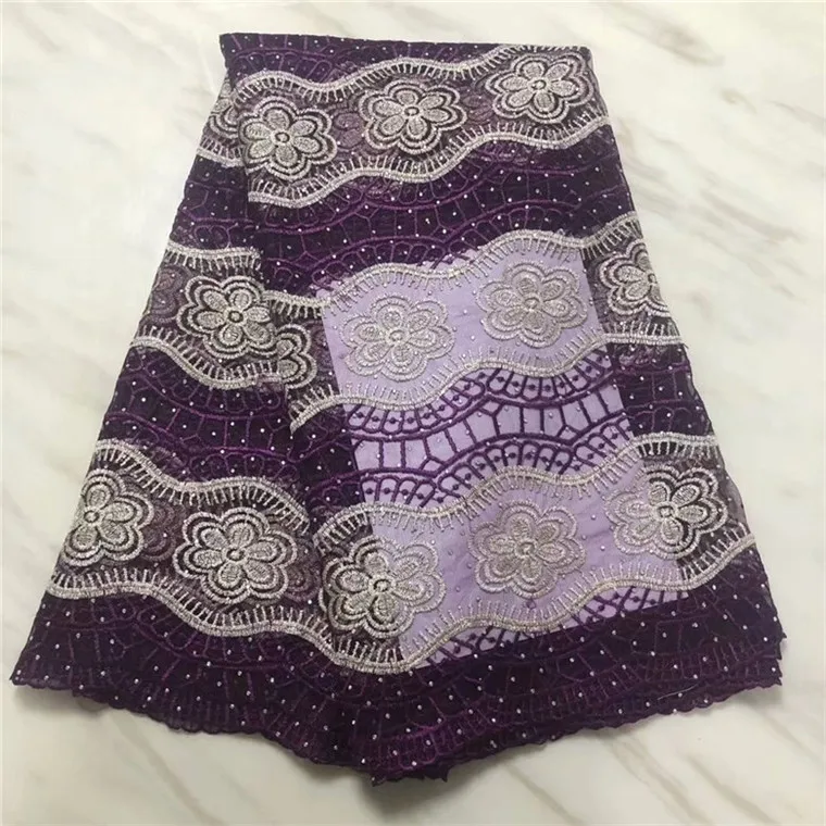 Красная и серая кружевная ткань женская Цветочная Тюль африканская высокое