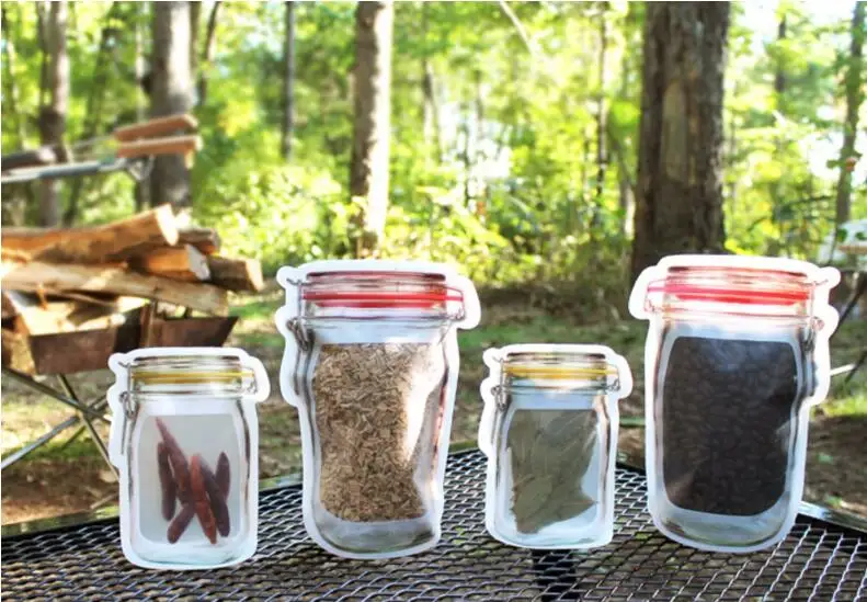 10 шт. Mason Jar узор пищевая заставка сумки для хранения набор кухонный Органайзер детские закуски свежие сумки для хранения продуктов сумки