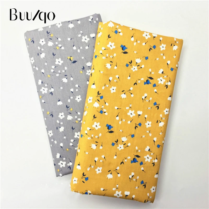 Buulqo 2018 новый цветочный принт хлопковая саржевая Ткань для шитья обивка ткань tecido