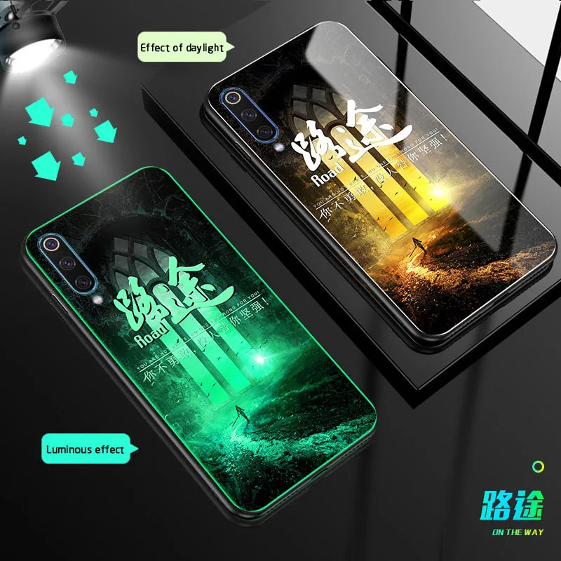 Закаленное стекло Lu mi nous чехол для телефона для Xiaomi mi 9 Роскошный чехол для Xiaomi mi 9 SE цветной узор для redmi note 7 задняя крышка - Цвет: 3