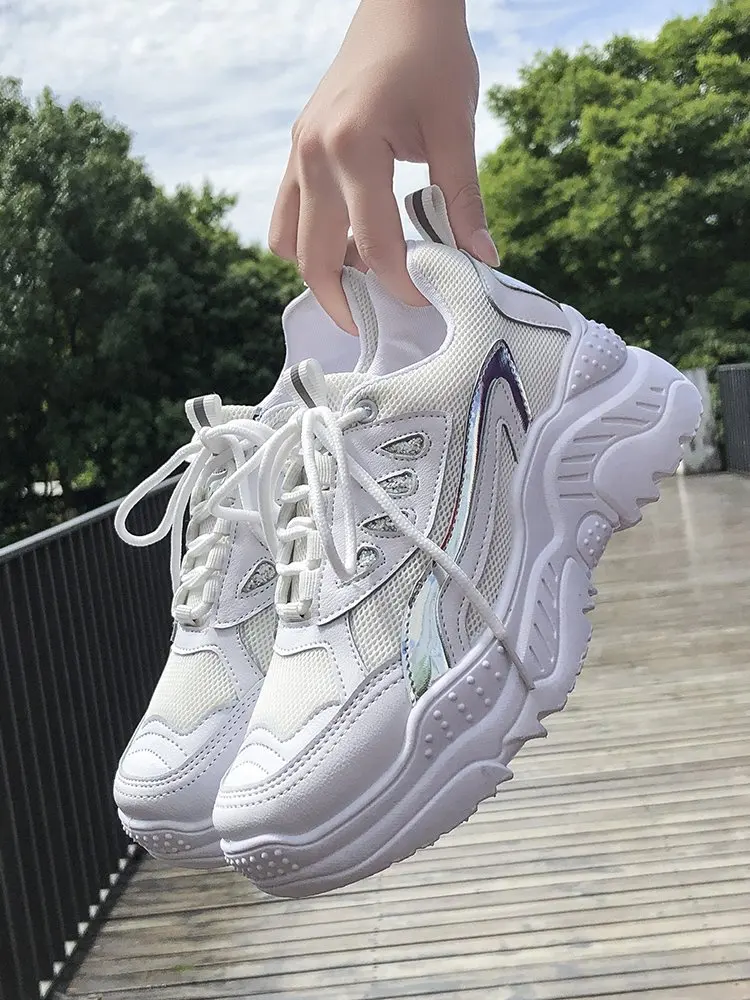 Mhysa Women Sneakers Fashion Casual Shoes Woman Comfortable Breathable Mesh Flats Female Platform vulcanized shoes T1092