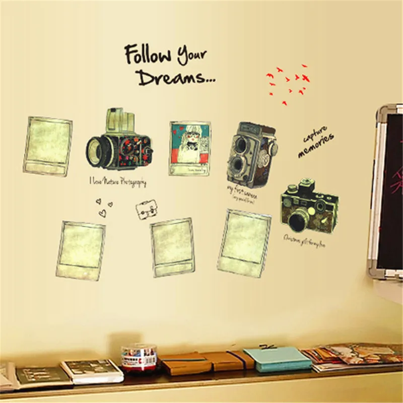 Follow Your Dreams...-Fashion Retro Camera Room Wall Sticker | Дом и сад