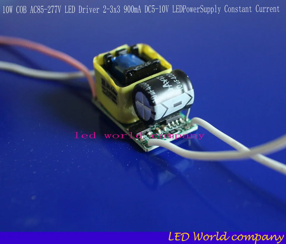 Бесплатная доставка изоляция 10 Вт COB AC85-277V светодиодный драйвер 2-3x3 900mA DC5-10V