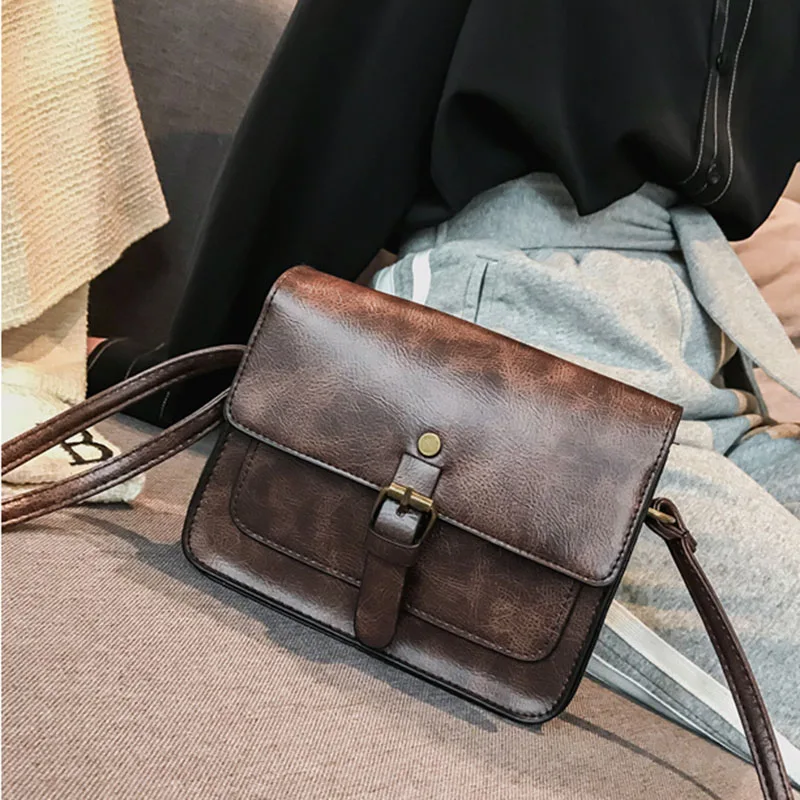 Новинка 2019 винтажные женские модные повседневные кожаные сумки через плечо с