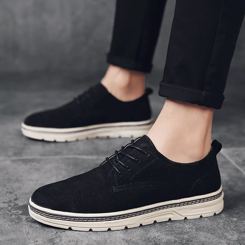 Men's shoes tide pigskin sewing thread breathable soft comfortable foot fashion casual | Обувь