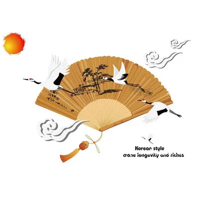 Традиционный китайский стиль белый кран Настенная Наклейка в Корейском стиле