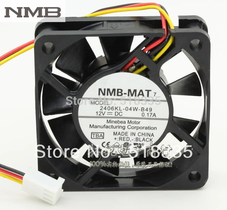 Для NMB 2406kL-04W-B49 6015 6 см 12V 0.17A трехпроводная сигнализация сервер инвертор Вентилятор охлаждения