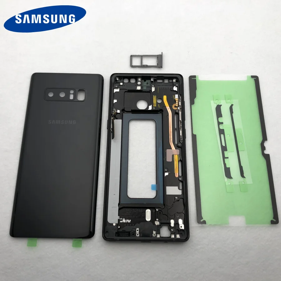 Note8 полный корпус чехол задняя крышка+ Передний экран стекло объектив+ средняя рамка для samsung Galaxy Note 8 N950 N950F N9500 SM-N950F