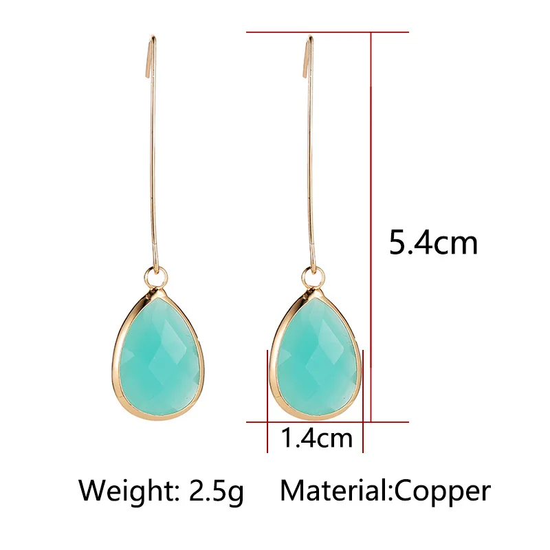 MOONROCY Rose Gold Color Crystal Opal Earrings Drop Cute Women's Long Pink Blue Green Jewelry Gift Wholesale Dropshipping | Украшения и