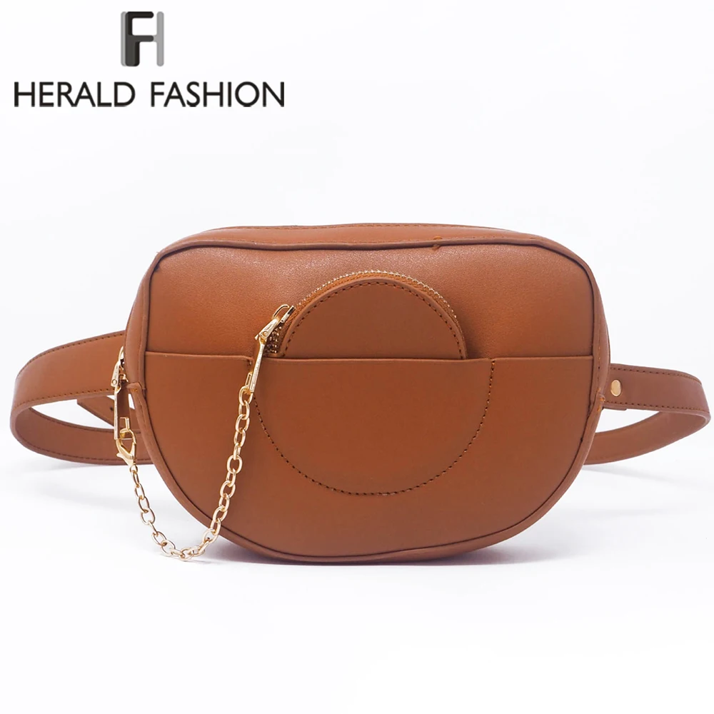 Herald Fashion качественная Кожаная поясная сумка женская на ремне роскошная брендовая