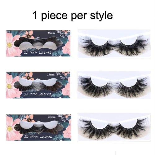 1 pc Lash Per Style 25 мм ресницы, 3 пары в упаковке, для различных вещей накладные ресницы глаза ресницы натуральные мягкая легкая 3D ресницы серо-коричневого цвета с фокусным расстоянием 25 мм Make Up полной громкости - Цвет: 1 pc Lash Per Style