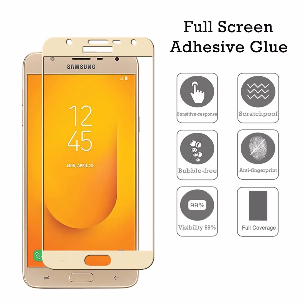 2 шт полное покрытие закаленное стекло для samsung Galaxy J7 Duo 2018 J7Duo2018 J7Duo экран защитный
