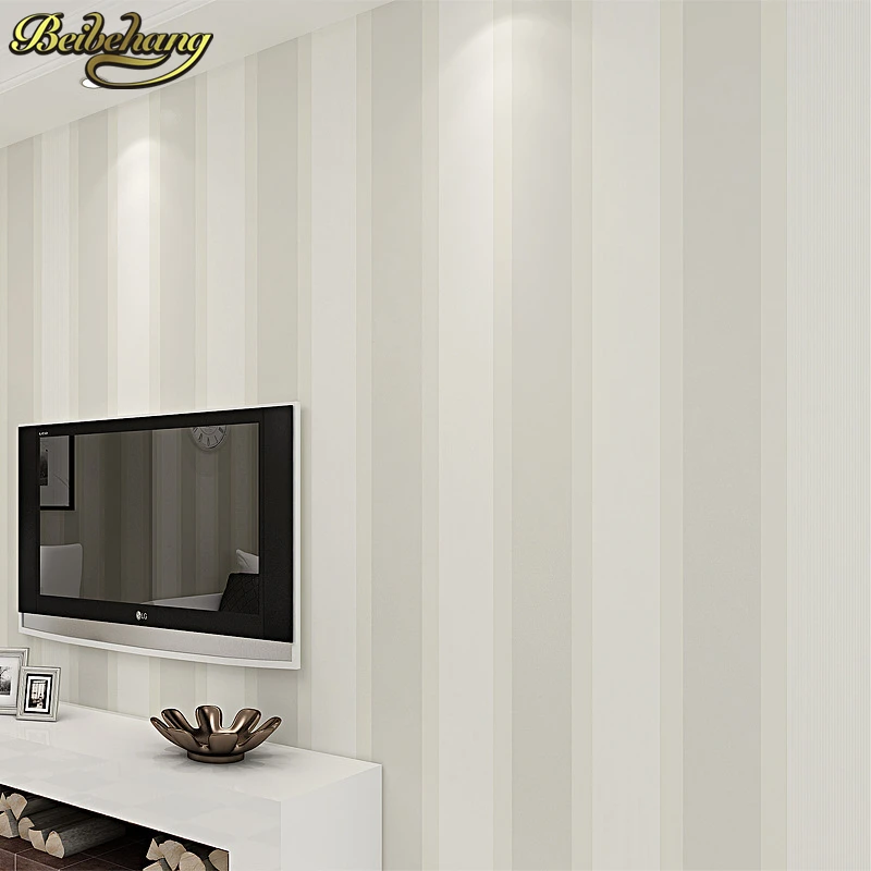 Beibehang Современная мода Роскошные вертикальные полосы Блестящие нетканые обои