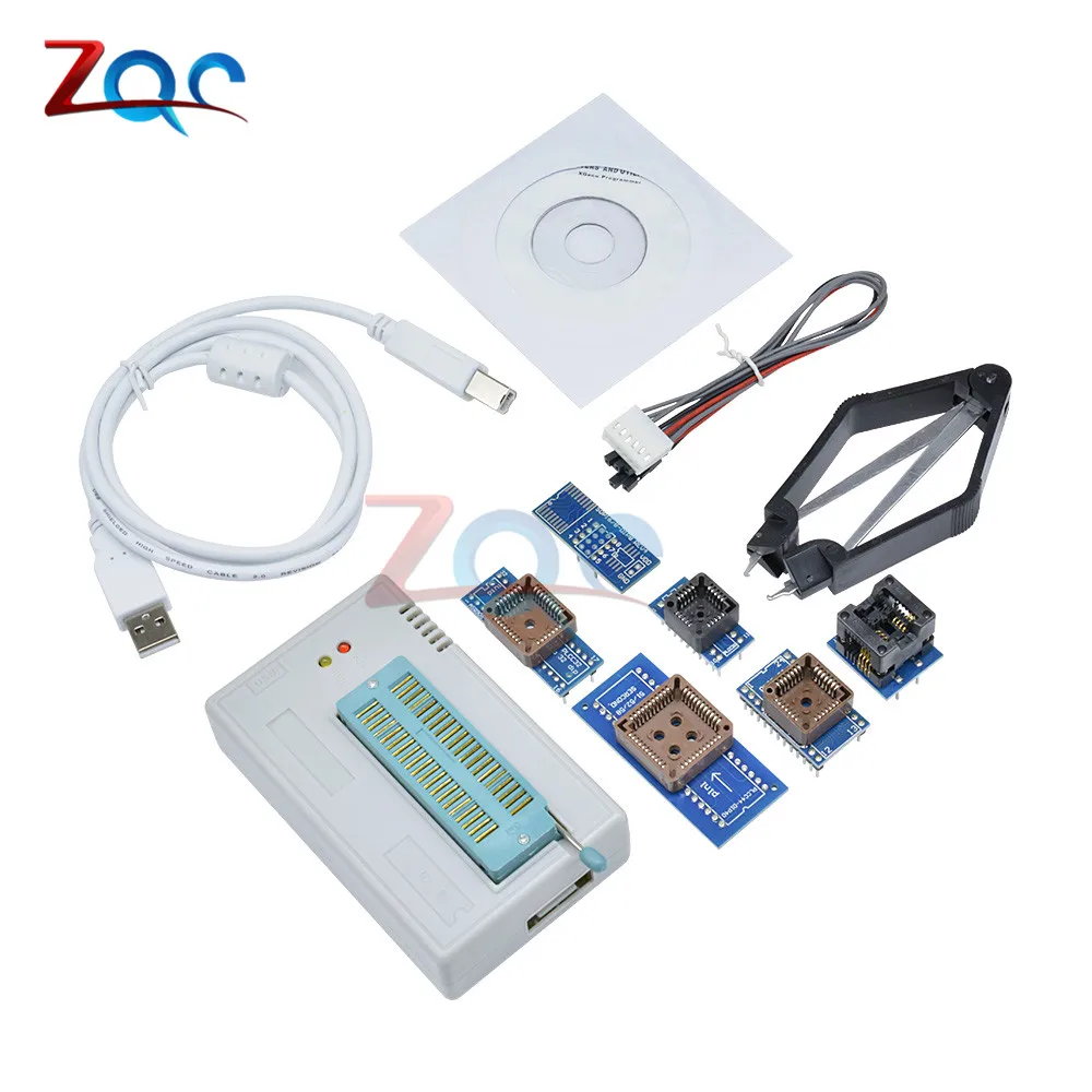 

1Set 13000 ICs TL866CS Programmer USB 2.0 EPROM FLASH BIOS 6 Adapter PLCC IC Universal Programmers TL866A High Speed Original