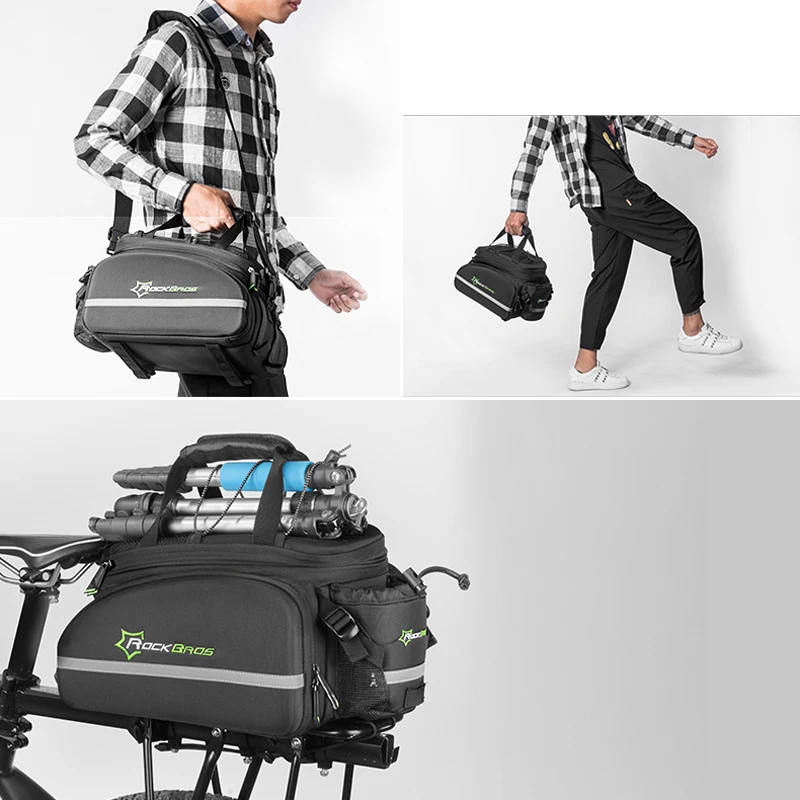 ROCKBROS 35L MTB велосипедные сумки рама Стойка Сумка Водонепроницаемый Многофункциональный 3 в 1 светоотражающий велосипедный большой пакет велосипедные сумки для багажа