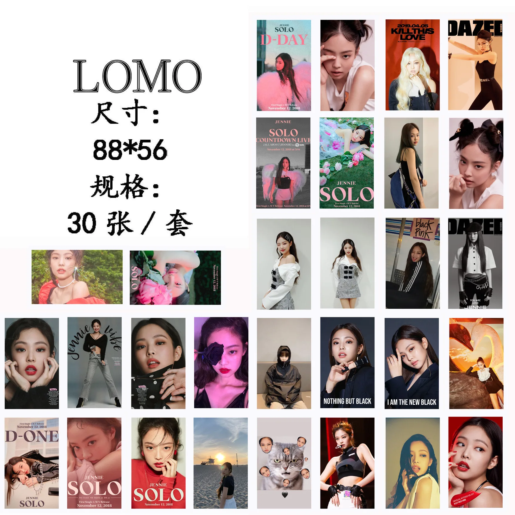 30 шт./упак. Корейский KPOP BLACKPINK девушки Kill This Love Дженни HD альбом Фотокарта ПВХ карты самодельные LOMO карты