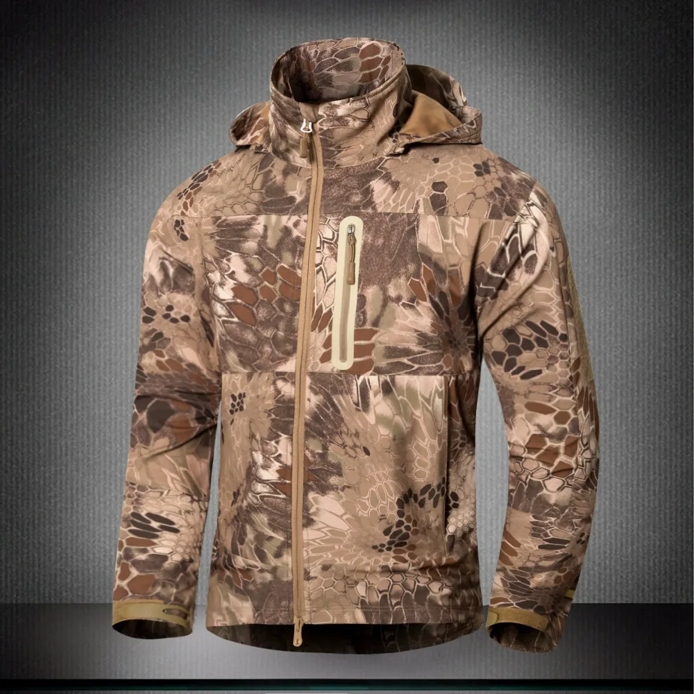 Уличный новый стиль мужская Мягкая оболочка из кожи акулы армейская тактическая