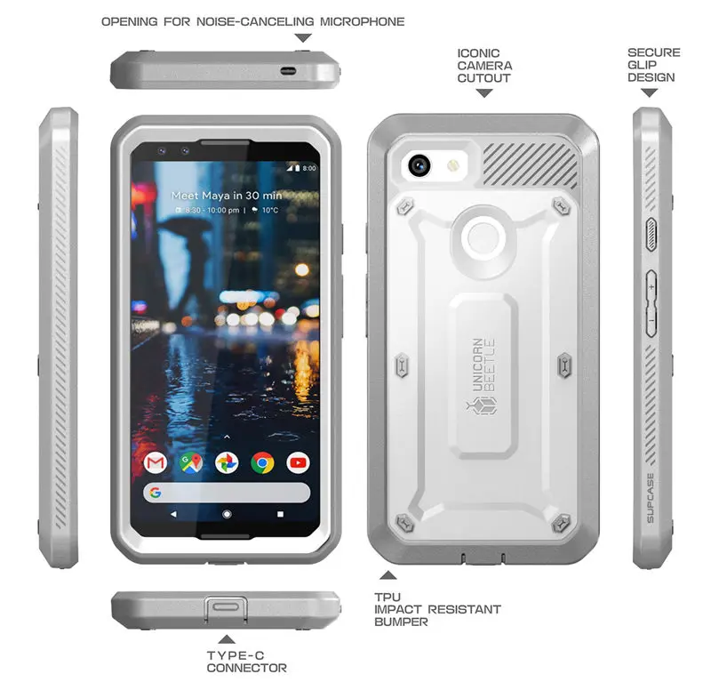 Чехол SUPCASE для Google Pixel 3, чехол серии UB Pro, прочная кобура с клипсой, со встроенным протектором экрана