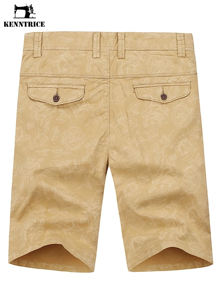 KENNTRICE Summer Cargo Shorts Men Knee Length Business Printing Flowers Cotton High Quality Spring | Мужская одежда