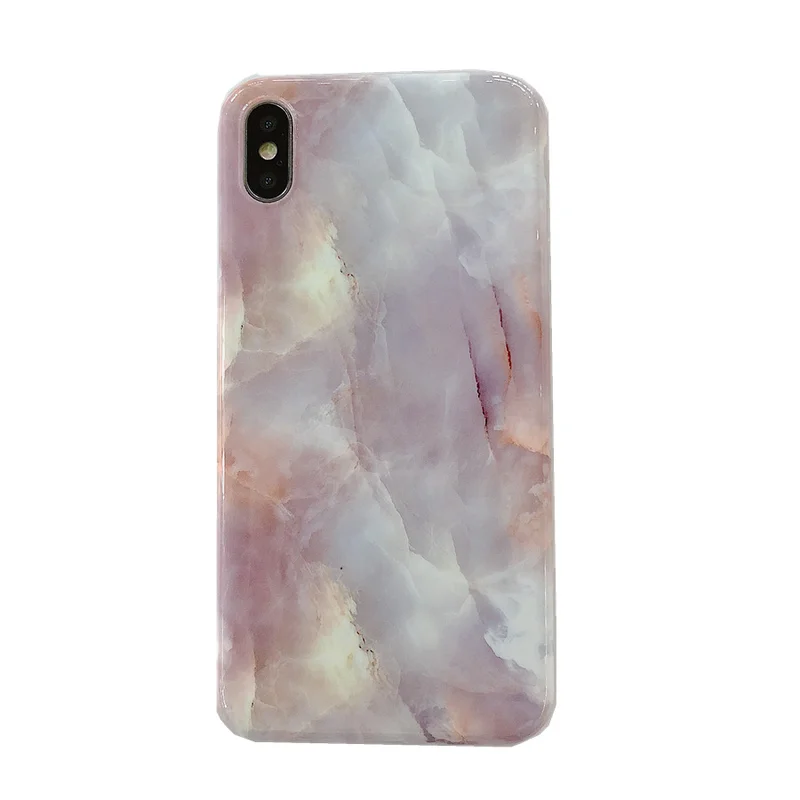 В Корейском стиле для девочек коралловый Мрамор чехол iPhone X XR XS Max Чехол 7 8 6 S Plus
