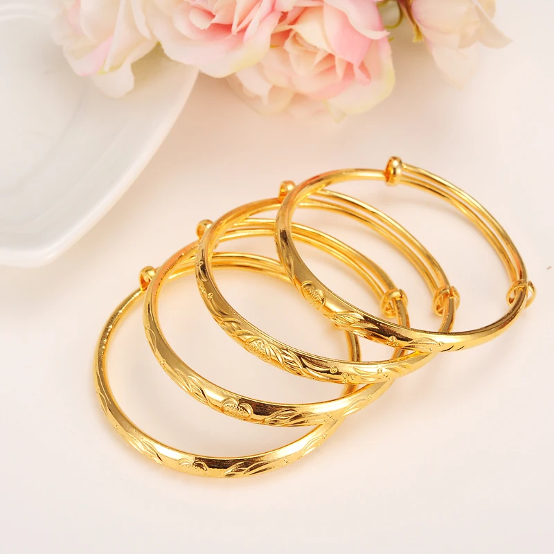 

Bangrui (One Piece) Wholesale Fashion Dubai Bangle Jewelry Gold Color Ethiopian Bracelet for Women Africa Arab Items