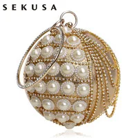 Sekusa Винтаж Вышивка клатч Diamonds Luxurious Для женщин Вечерние сумки цепи плеча Кошелек вечерняя сумочка; BS010 для вечернее платье-мешок
