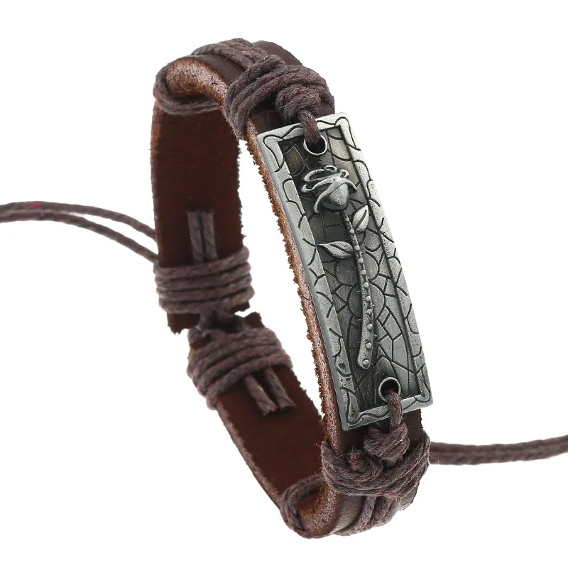 Браслеты из натуральной кожи для мужчин и женщин Винтажные Украшения ручной