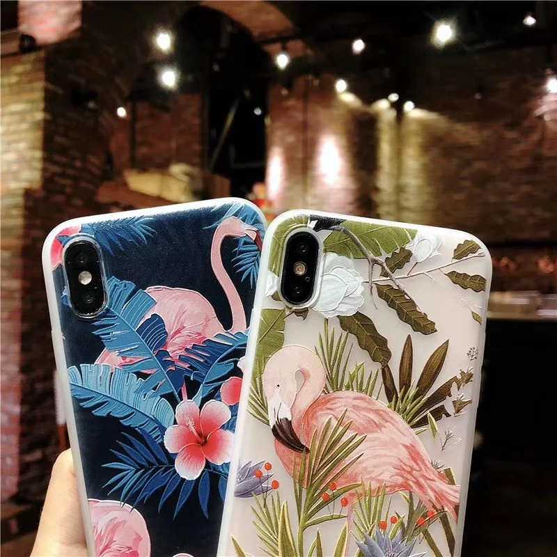 MOUSEMI 3D Relief Luxury Phone Case For iPhone 7 8 Flowers Fundas Floral Soft TPU Silicone Plus Capa Silicon |