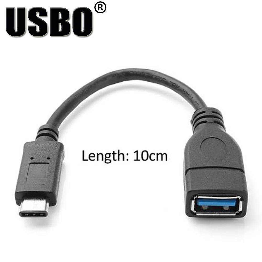 Оптовая продажа черно белый 0 1 м USB 3 OTG кабель для передачи данных Type C штекер A