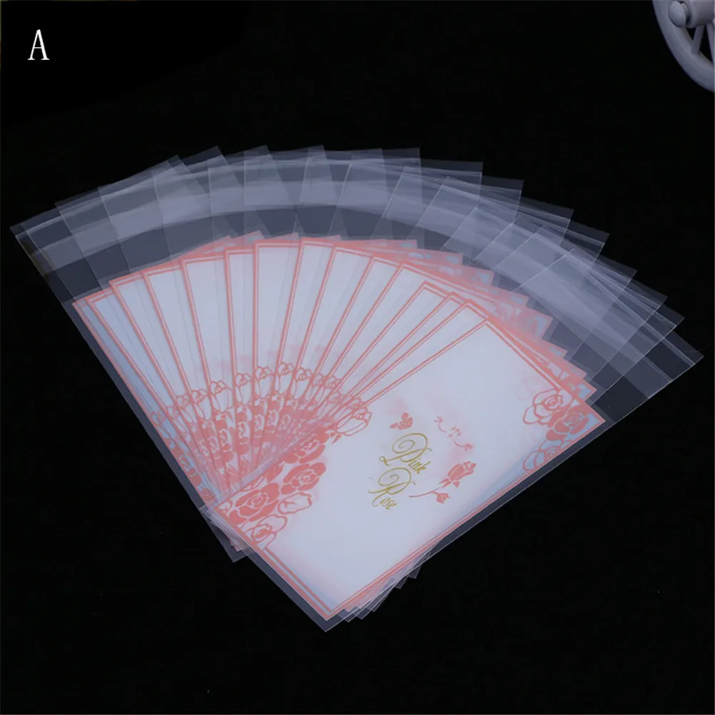 5x10cm 100Pcs/lot Mini Plastic Cookie Packaging Cupcake Wrapper Bags Opp Self Adhesive Gift Bag Candy Lipstick Package | Дом и сад