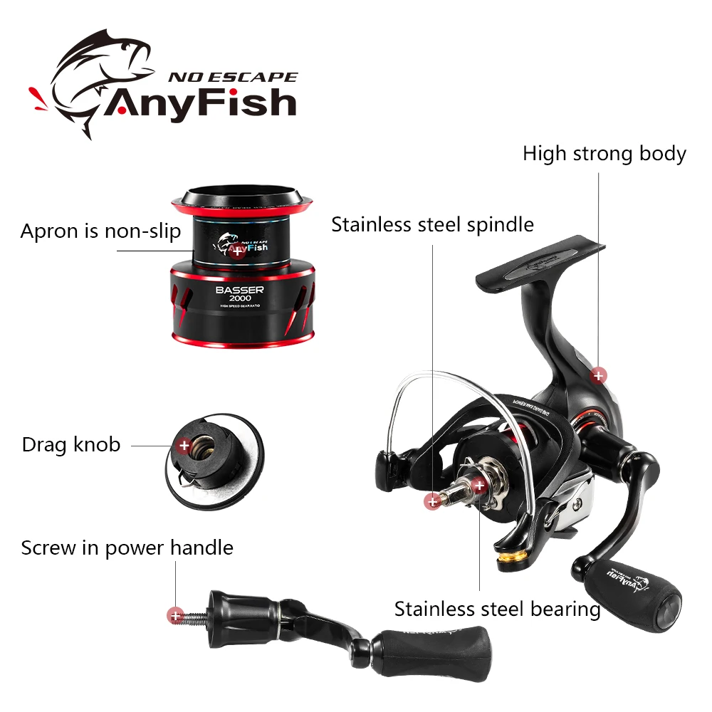 Рыболовная катушка Anyfish 100% оригинальная 2000/3000/4000/5000/6000 передаточное число 6 3: 1